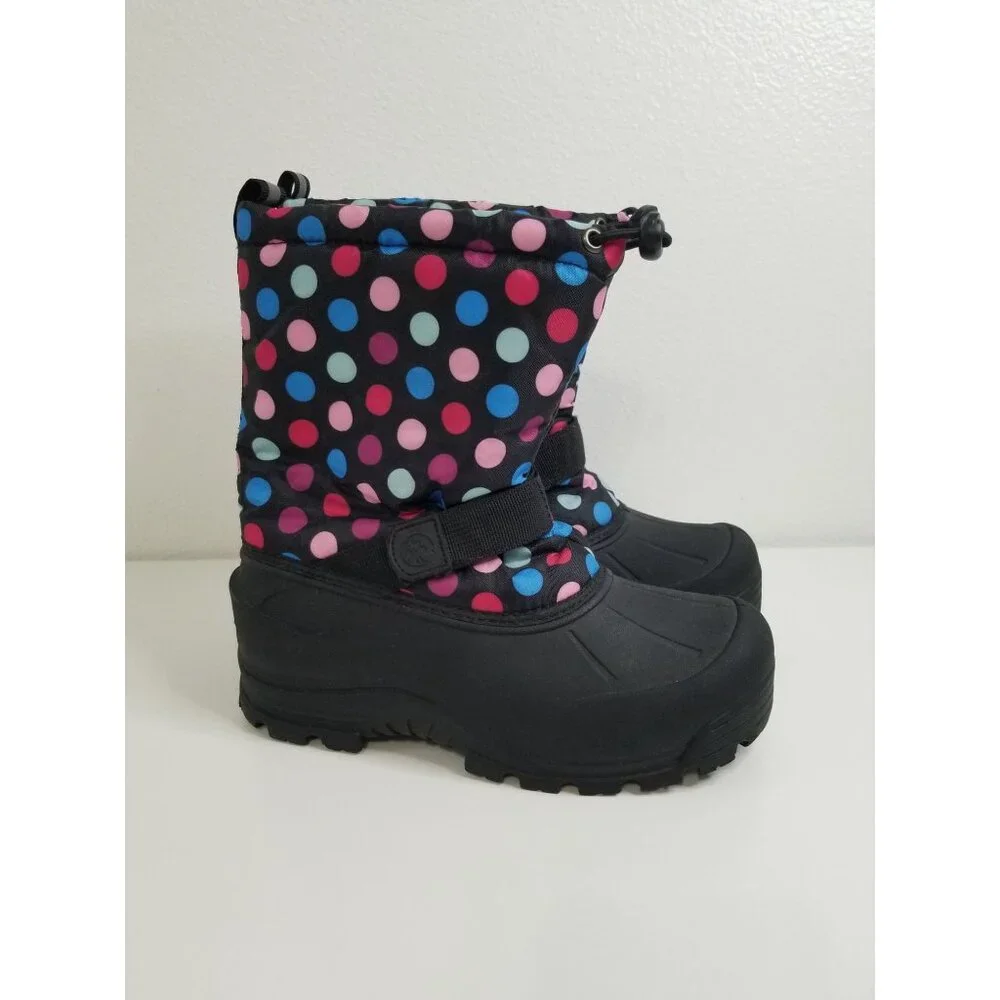 Northside Kids Frosty Winter‎ Snow Boots in Black/Polka Dot - Size 5